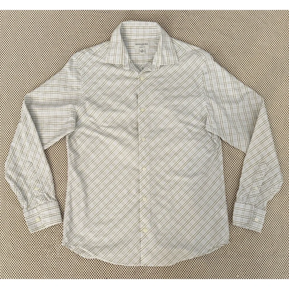 Banana Republic Mens Classic Fit Long Sleeve Button‎ Down Size Medium 15-15.5